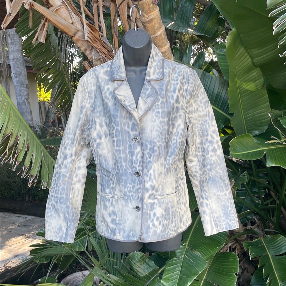 Chico’s pearlized , leopard print jacket